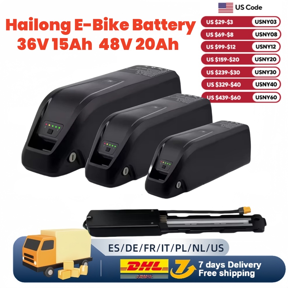 Ebike Battery 48V 20Ah Hailong - 충전기 포함 Hailong Ebike 배터리, 강력한