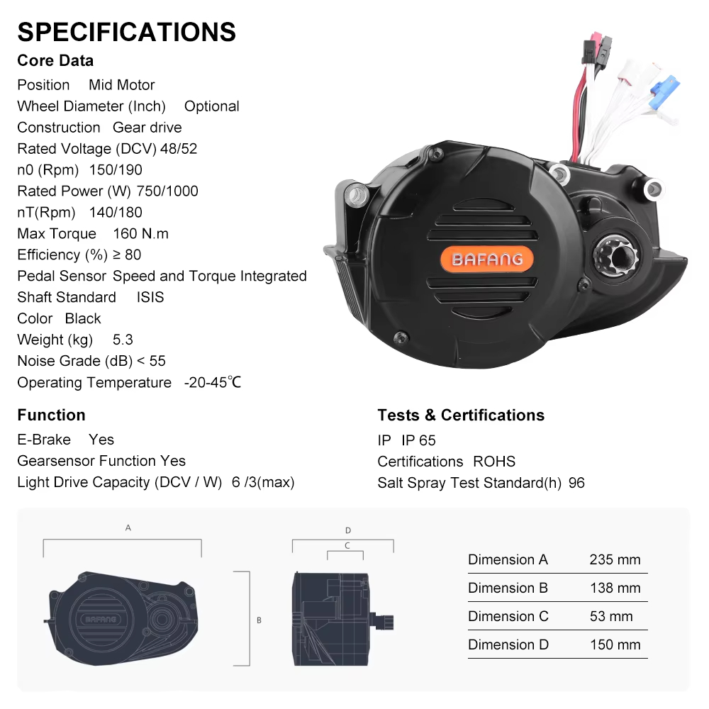 바팡 M620 G510 48V 52V 1000W 미드  - Mid Drive Motor Kit 52V 1000W 리뷰 및 가격