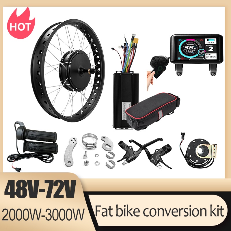 72V 3000W 팻 타이어 스노우 바이크 모터 개조  - Fat Tire Ebike Conversion Kit 2000W 리뷰 및 가격
