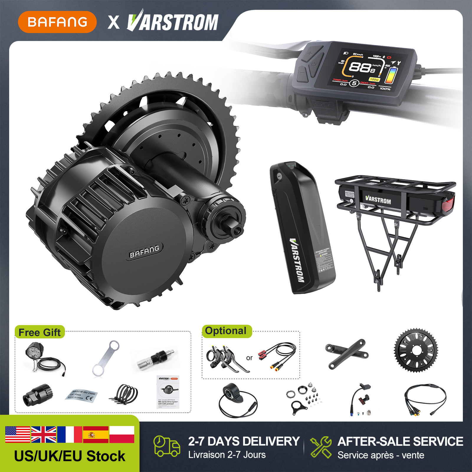 [미국 주식]바팡 48V 미드 드라이브 모터 및 배터리 - Bafang Bbs02B 48V 750W Mid Drive Kit 리뷰 및 가격